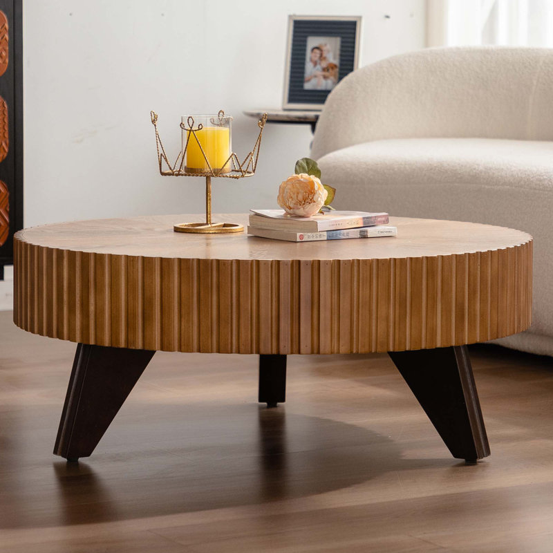 Table basse 35,4 po, Plateau naturel / base brune
