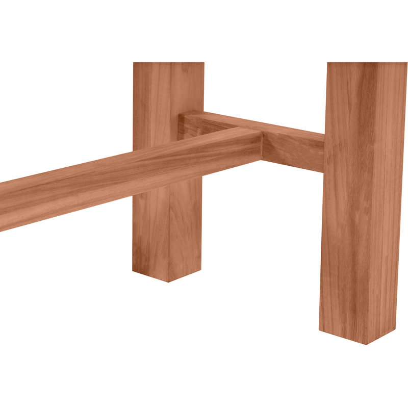 Croquet Teak Outdoor Bar Table, Natural Teak