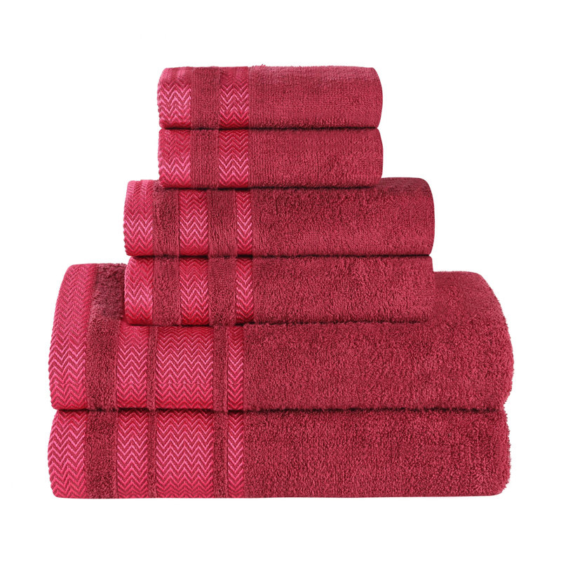 Ensemble de serviettes de bain 6 pièces Halia, Canneberge