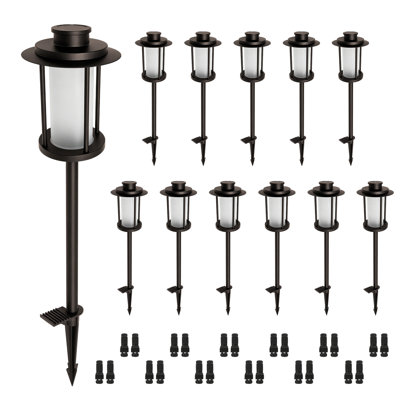 Oil-rubbed Brown Low Voltage Pathway Lights, 1800K-5000K Adjustable, 5W 250LM, LED Landscape Path Lighting for Wet Location, Wired Landscape Lights for Walkway Garden Yard