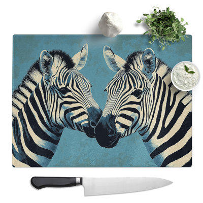 Zebra Graphic  Glass Chopping Board