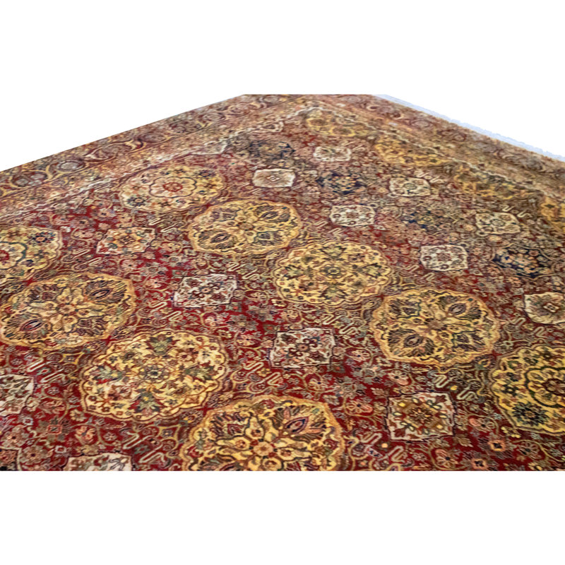 Hand Knotted Wool Oriental Area Rug in Red