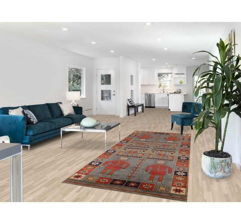Tapis de couloir indien en laine à motif géométrique 4 x 10