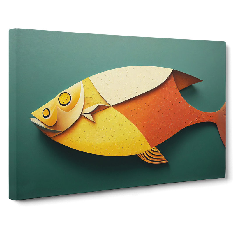 Painted Fish Vol.4 - Wrapped Canvas, 35cm H x 50cm W x 3cm D