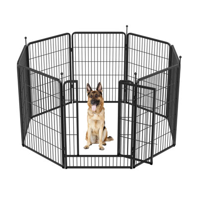 Parc pour chien non-lâché, clôture pour animaux de compagnie, pour l'extérieur, camping-car et camping, 40 pouces, 8 panneaux pour chiens de taille moyenne et grande