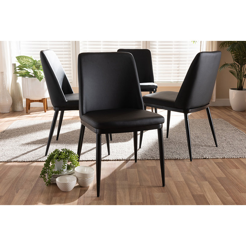 Chaise rembourrée Ingrida, Noir