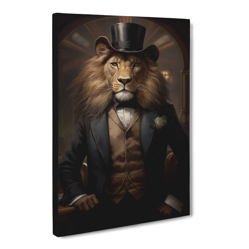 Lion Victorian No.2 - Single Picture Frame Print, 76cm H x 50cm W x 3cm D
