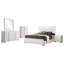 Ensemble de chambre à coucher 5 pièces, lit Mid-Century moderne, une table de chevet, une commode, un miroir de commode et une commode-129913982-129913985-129913986