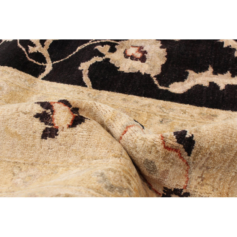 Tapis noir Chobi Finest 9 pi 1 po x 11 pi 9 po