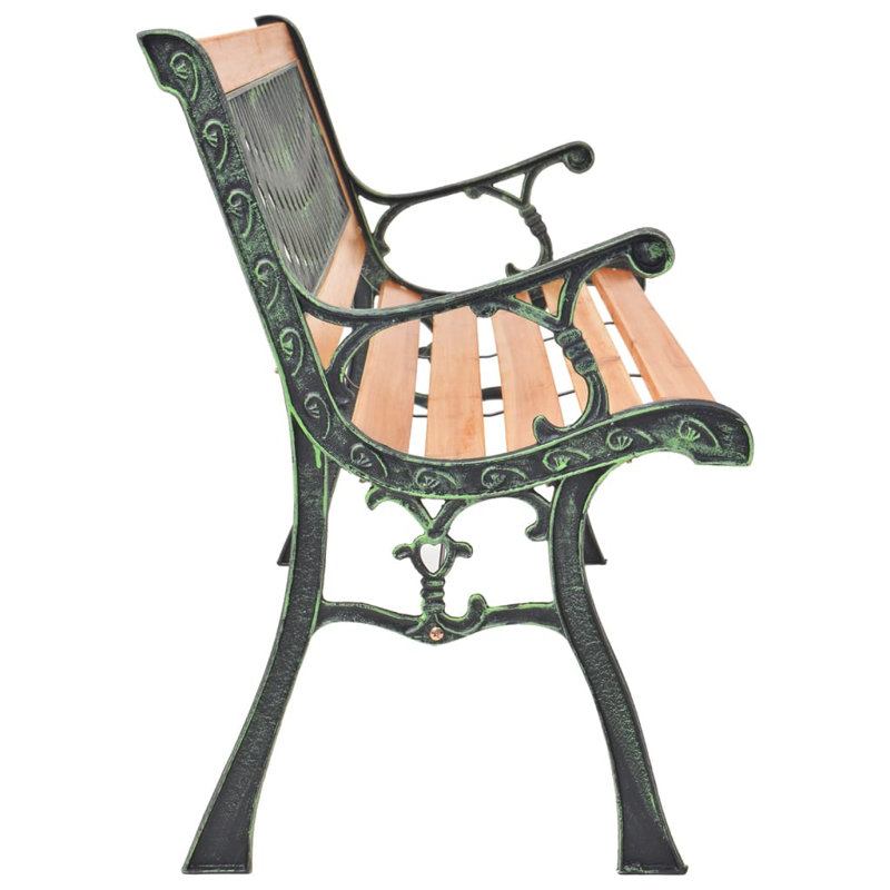 Wooden Garden Bench, 73cm H x 116cm W x 52.5cm D, Brown/Black