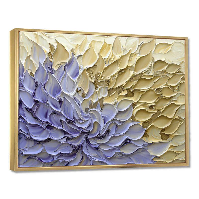 Impression sur toile «Purple Pathway Of Flower Petals I - Abstract Botanicals», H 12 po x l 20 po, Gold