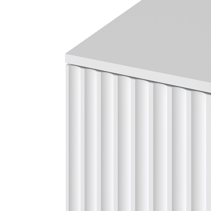 Commode à motif de vagues à 63 tiroirs l 63 po avec dispositif anti-basculement, Blanc