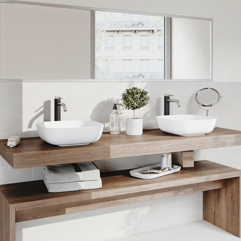 Robinet pour vasque de salle de bain monocorps et monocommande Lexington, Nickel brossé