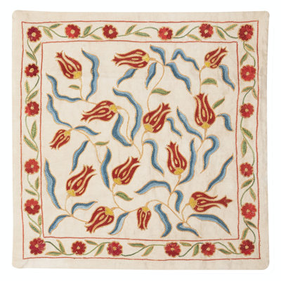 Housse de coussin traditionnelle en soie. Coussin brodé. Nouveau coussin décoratif.