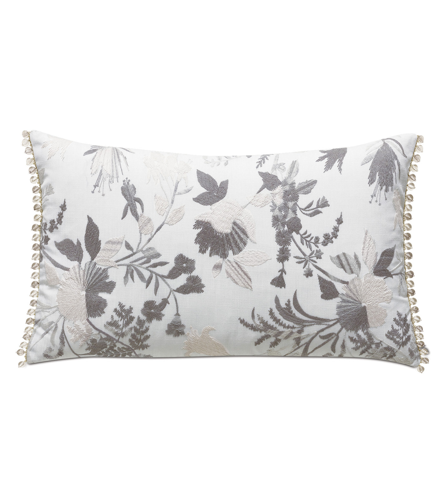 Embroidered lumbar pillow sale