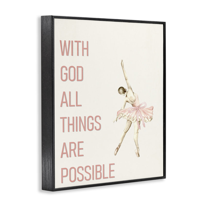 All All possible Ballerina, giclée encadrée, design par Kim Allen, H 20 po x l 16 po, Giclée encadrée noir minuit