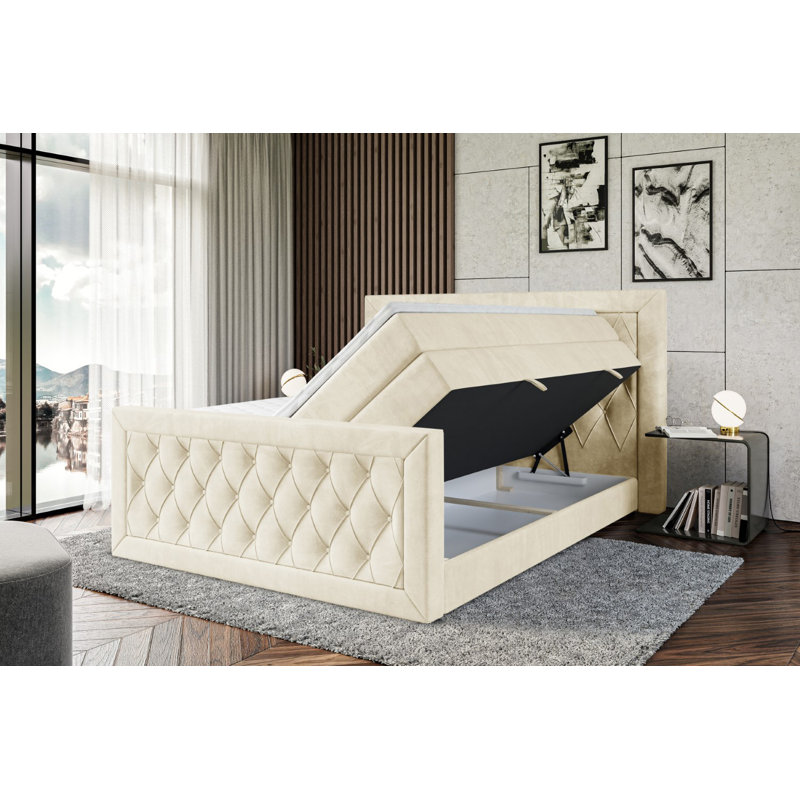 Falkner Divan Bed with Mattress, 120cm W x 200cm D, Beige