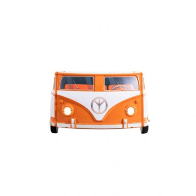 Lit simple Xiel Bus, signe de la paix, lumières DEL et effets sonores, orange