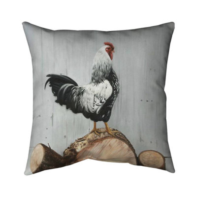 Wyandotte rooster - 16"x16" Throw pillow - Poly twill - Print on demand