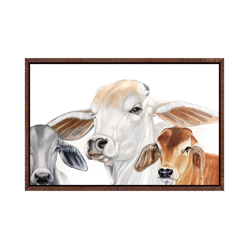 Ranch Life 1 Piece Painting on Canvas, 101.6cm H x 152.4cm W x 3.81cm D, Classic Brown Wood Framed