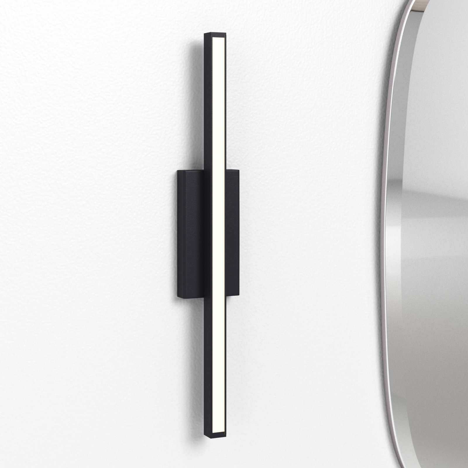 Rochelle Single Light Dimmable Flush Mount Sconce, 2.75" H x 1.63" W x 18" D, Black