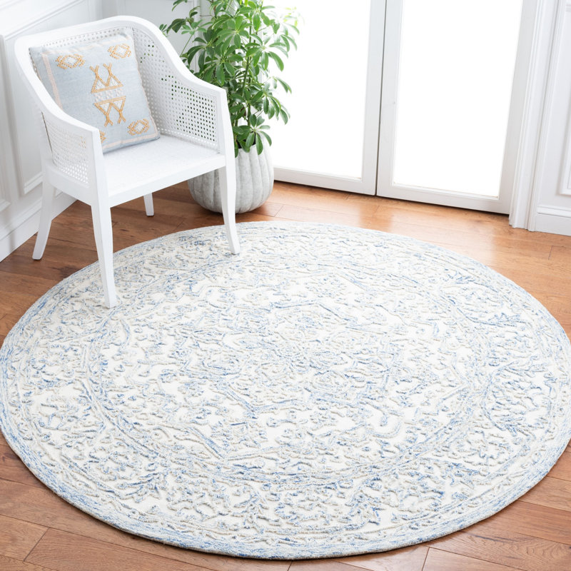 Conard Hand Tufted Indian Wool And Cotton With Latex Oriental Rug, Round 6'