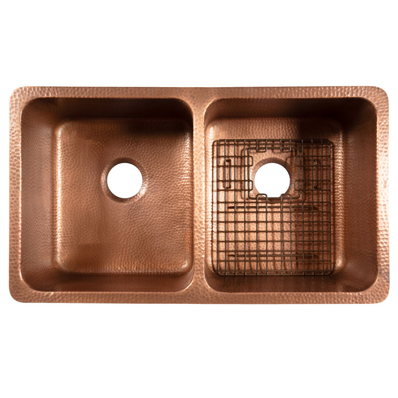Grille de fond d'évier de cuisine brun antique 14 po x 11,75 po SinkSense Morgon