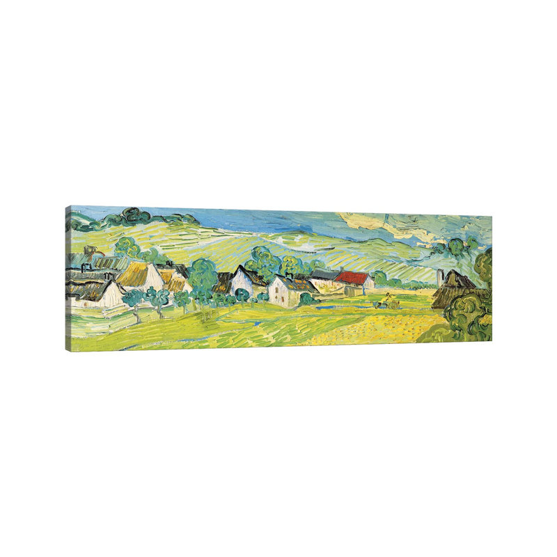 Vue Ensoleille PrÃƒÂ¨s D'Auvers by Vincent Van Gogh - Wrapped Canvas Panoramic Painting