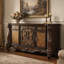 Commode traditionnelle en bois avec 5 tiroirs et 2 armoires, brun