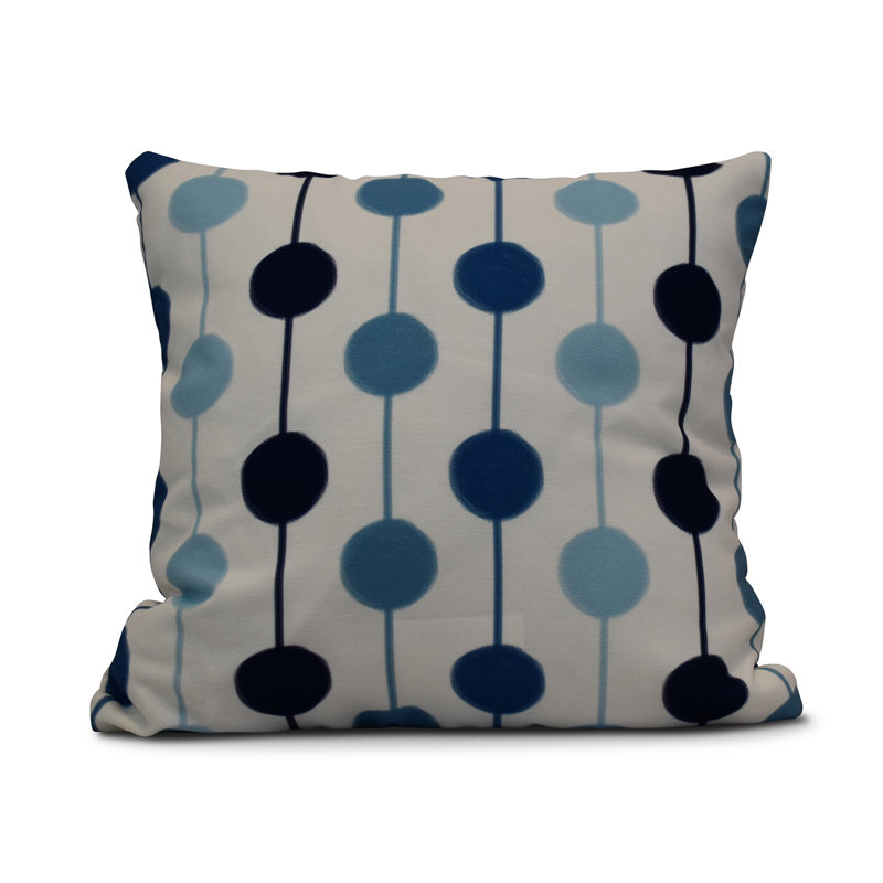 Funky Junky Polka Dots Reversible Throw Pillow, Navy Blue, 18" x 18" 