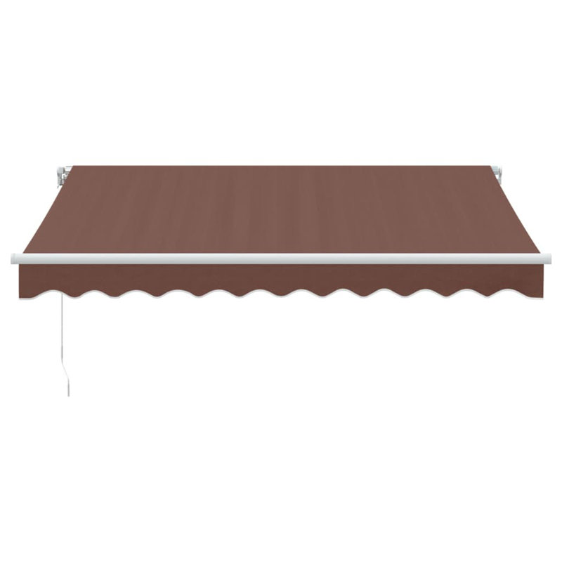 Dakota Fields Polyester Cover Retractable Patio Awning, Solid Colour, 300cm W x 250cm D, Brown