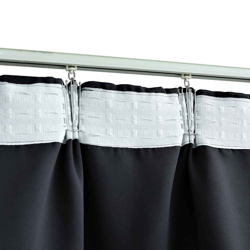 Azurae Blackout Curtain Single Panel, Black