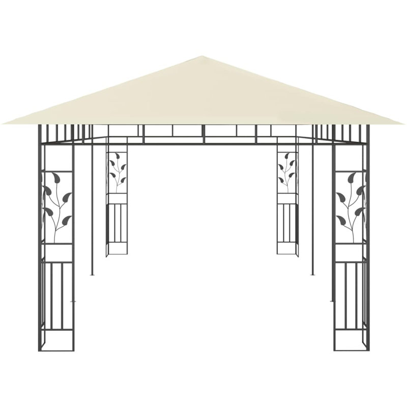 Mrsinlik 118" x 236" Steel Patio Gazebo, Cream