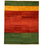Hand Knotted Wool Area Rug in Multi