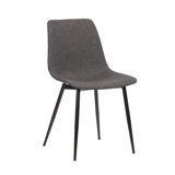 Waroona Contemporary Upholstered Dining Chair with Black Metal Legs