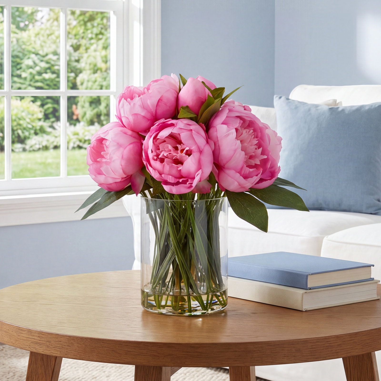 Moreell Peony Floral Arrangement, Light Pink/Green