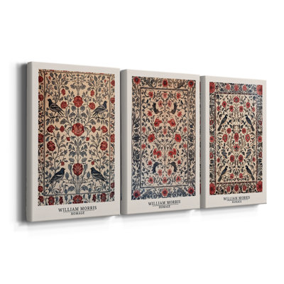 WM MORRIS Series CXCVIII  -Custom Wrapped Gallery Canvas - 3 Pieces