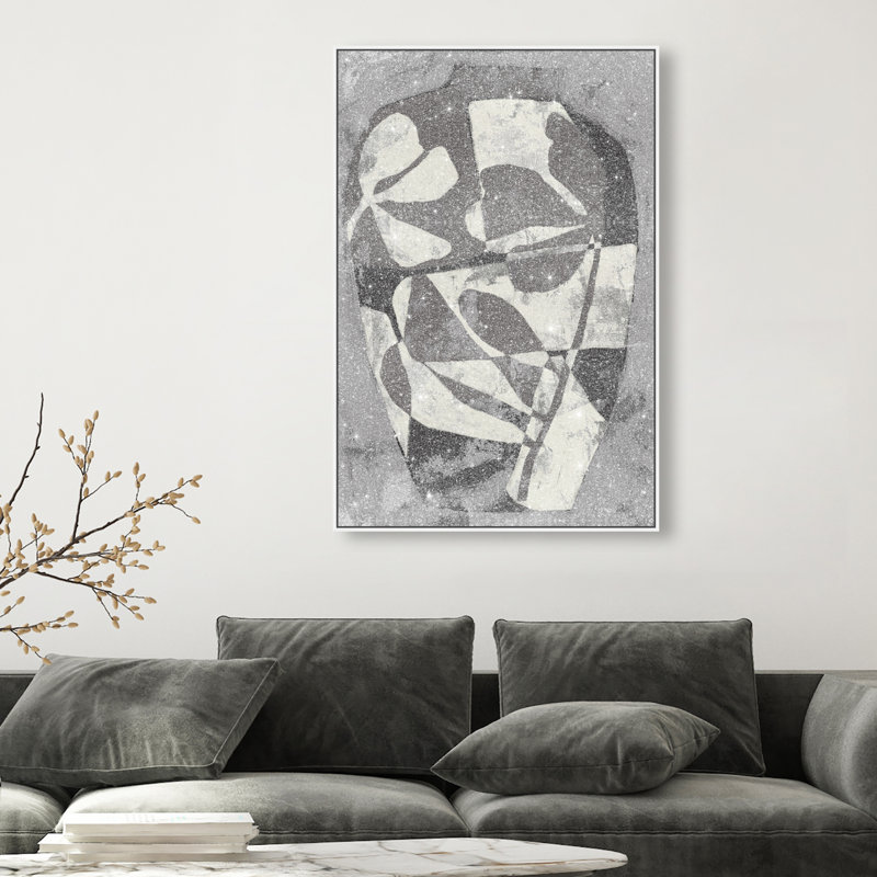 Minimalist Vase II Canvas Abstract Print by Oliver Gal, Black Frame, 10 x 15, 16"H x 11"W, White Floater Frame