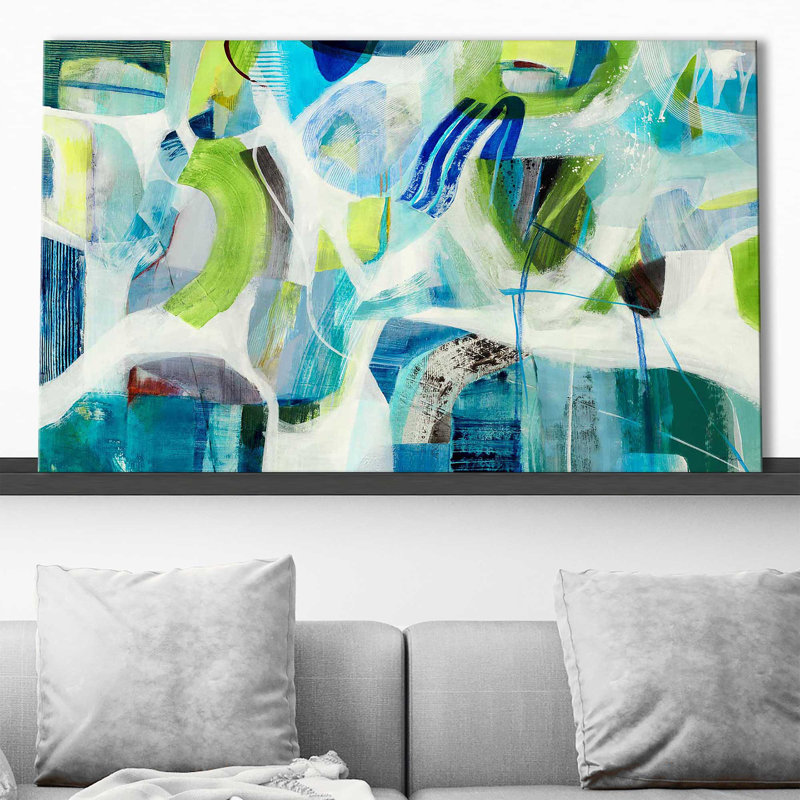 «Rhyming - Floater Frame», peinture sur toile, Toile tendue, H 18 po x l 30 po x P 1 po