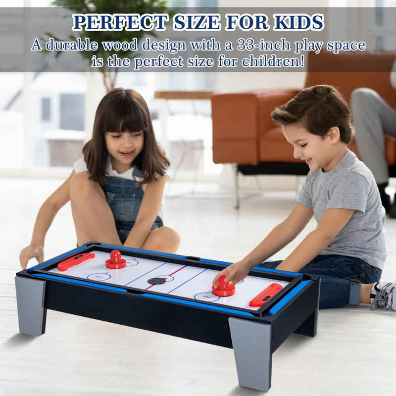 33'' 4-in-1 Mini Multi Game Table, Combination Game Table, Combo Arcade Game Set with Pool Billiards, Hockey, Foosball and Table Tennis