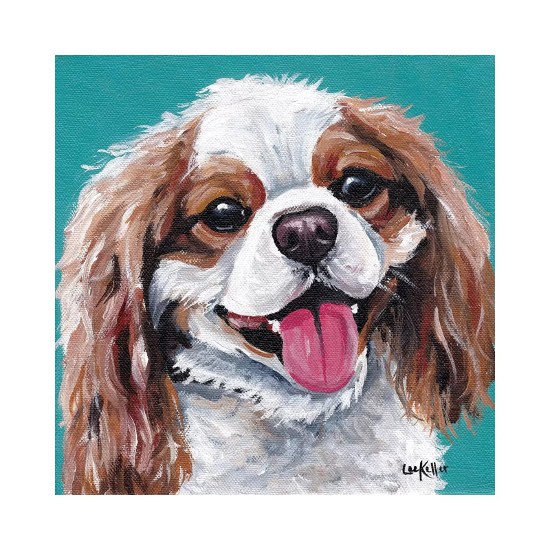 King Charles Spaniel - King by Hippie Hound Studios - Wrapped Canvas Painting, 66.04 cm H x 66.04 cm W x 3.175 cm D