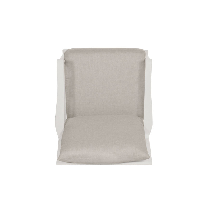 Chaise berçante d'extérieur en métal avec coussins, Coastal Mist, Toile Sunbrella® beige antique