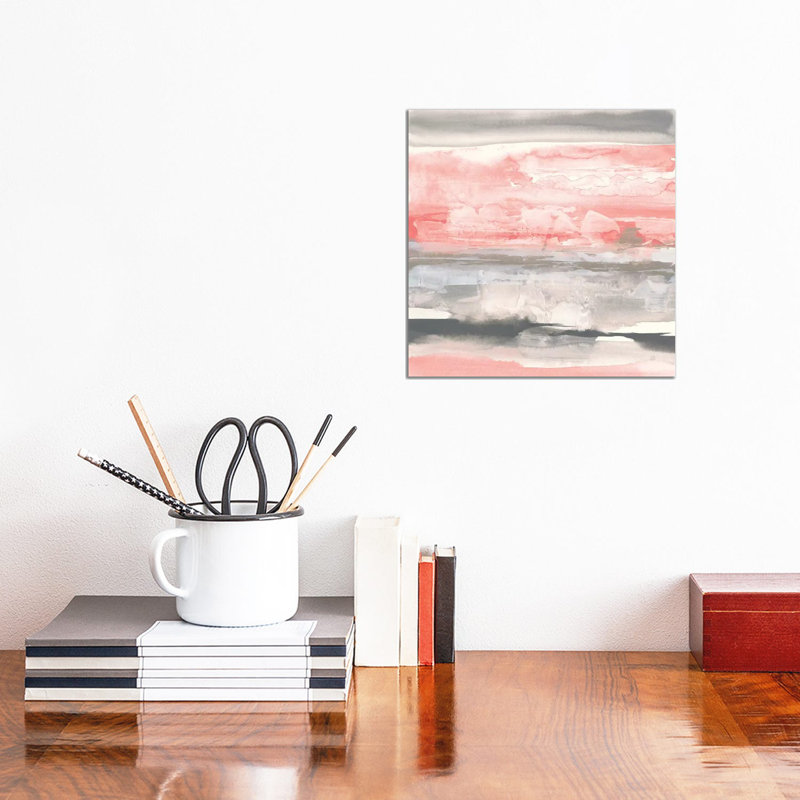 Charcoal And Coral II by Chris Paschke - Wrapped Canvas Gallery-Wrapped Canvas Giclée, 30.48 cm H x 30.48 cm W