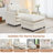 Deloni 41"W Upholstered Chenille Accent Chair with Ottoman Set for Living Room with 2 Pillow-210697150