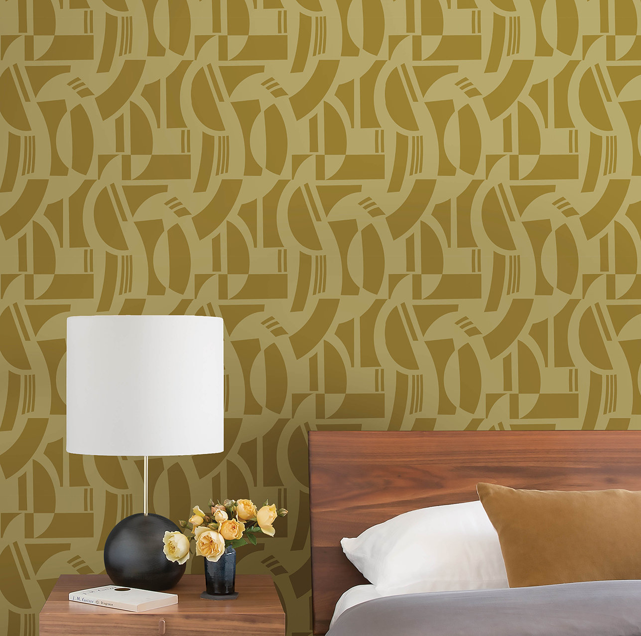 Carter Wallpaper Double Roll, Yellow
