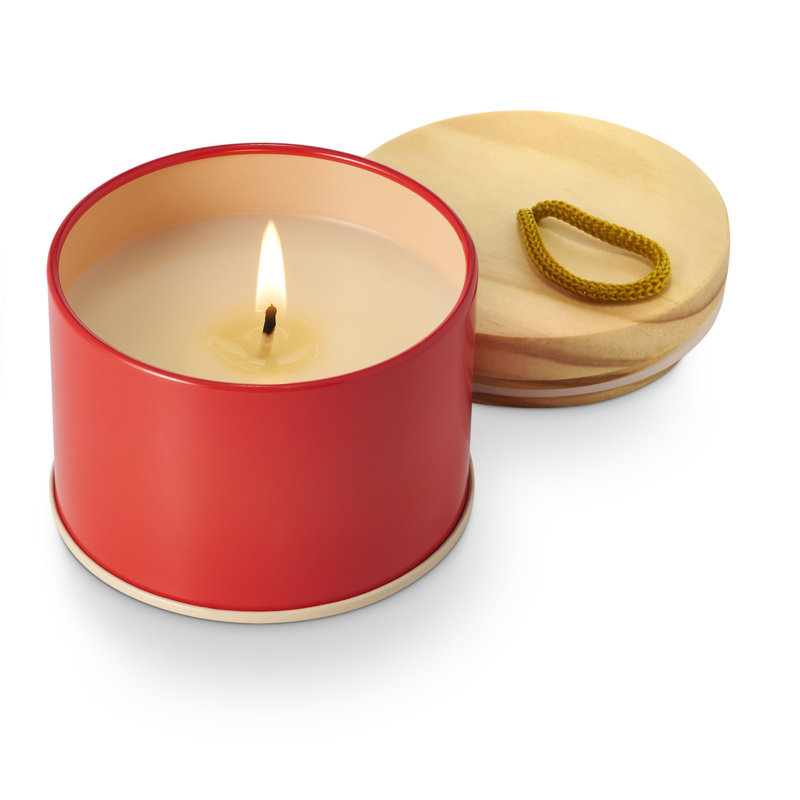 Under The Sun Aperol Crush Sun Tin Scented Candle, Red/Cream