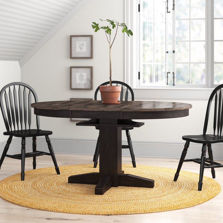 Athey Butterfly Leaf Solid Wood Pedestal Dining Table