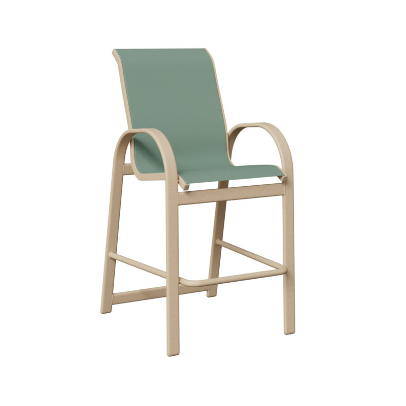 Chaise de bar multi en aluminium Cazares Luna avec toile bleu sauge, Luna multicolore, Bleu sauge