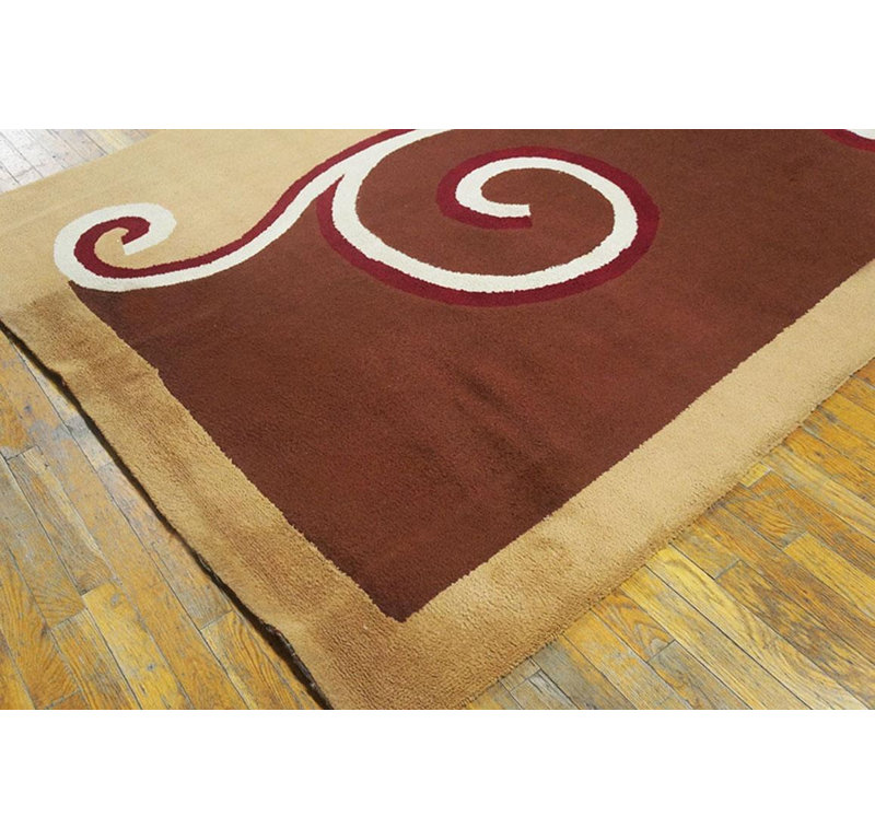 Special Camel Color Background Modern Design English Deco Rug by Marion Dorn