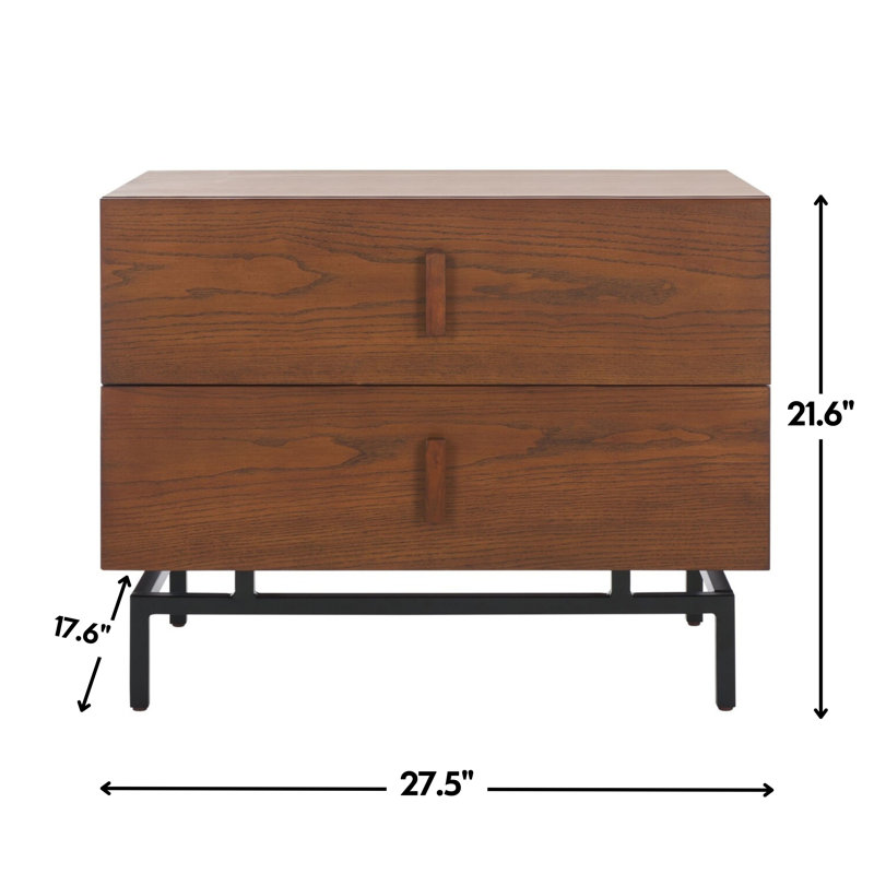 Commode à deux tiroirs Herschel, Brun